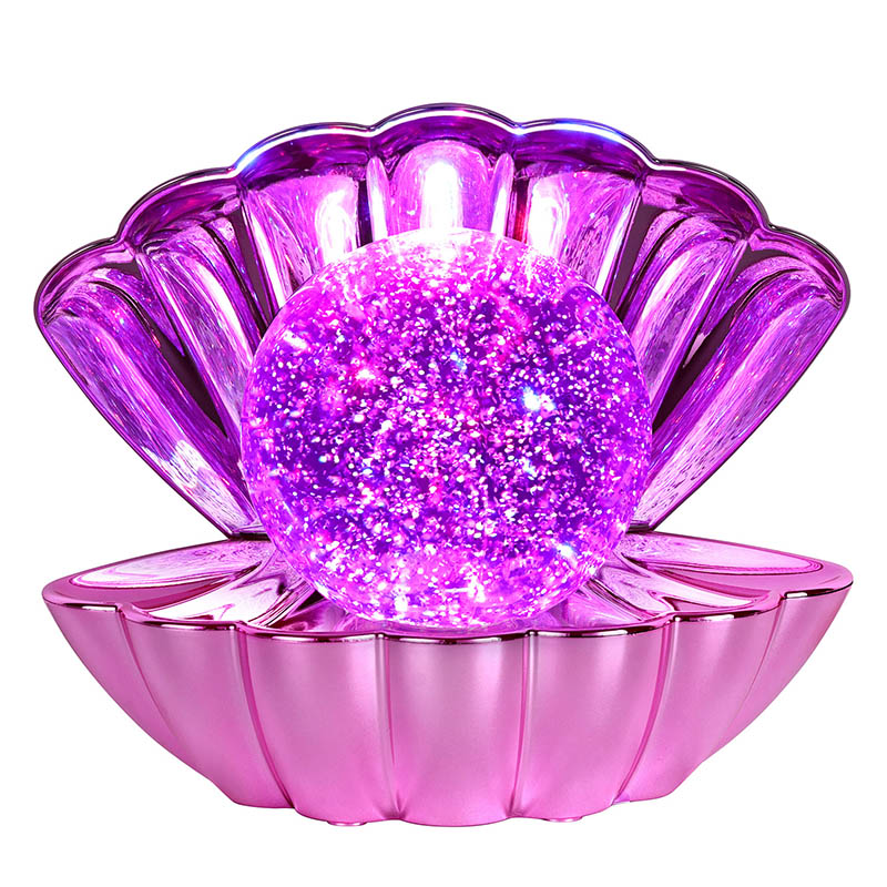 ग्लिटर लिक्विड के साथ आरजीबी शैल लैंप